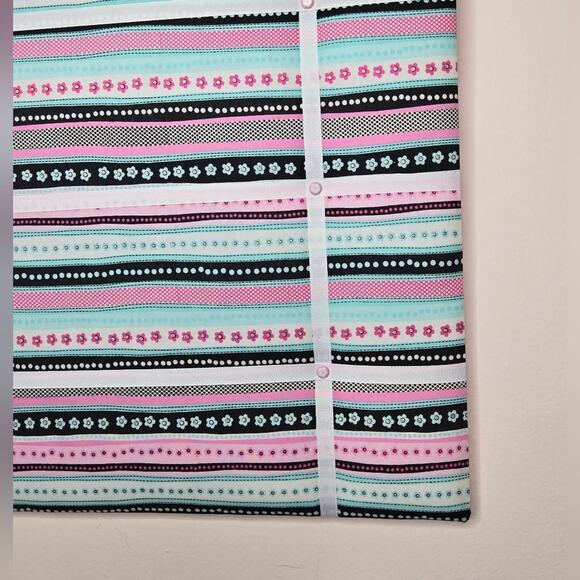 NWOT French Memo Message Board - Flowers & Stripes 16x20in - Picture 3 of 8